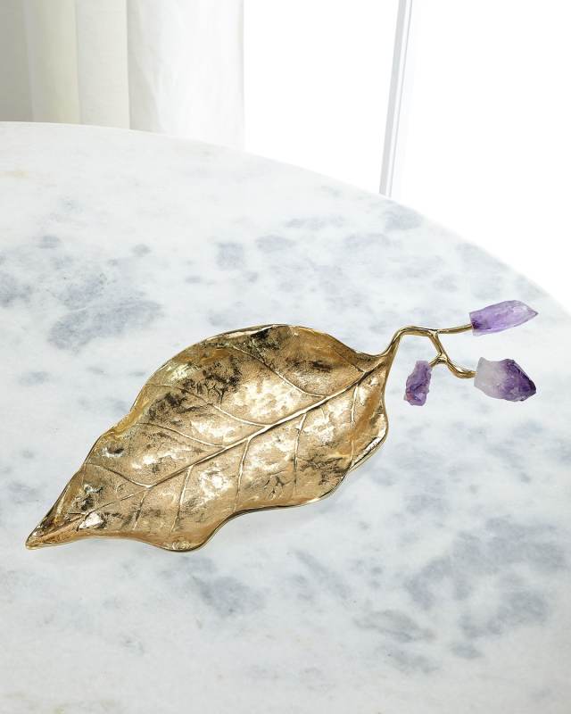 Budding Amethyst Leaf Tray I